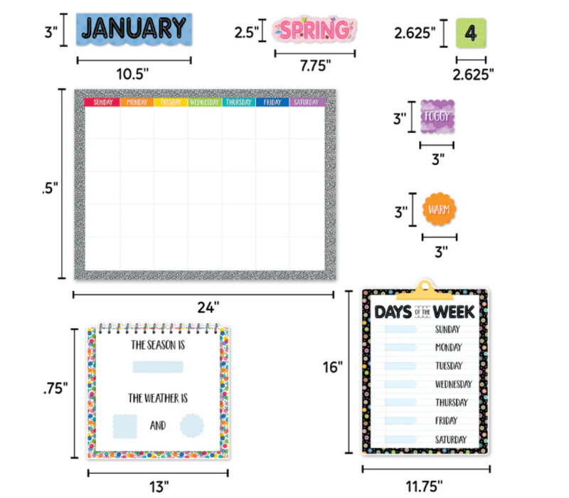 Core Decor Pattern Play Calendar Set Bulletin Board