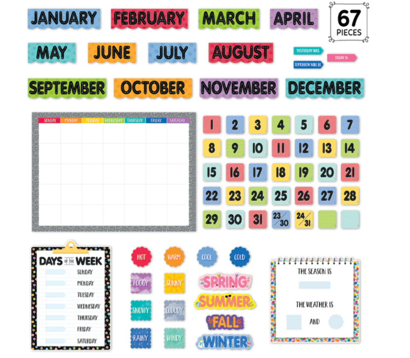 Core Decor Pattern Play Calendar Set Bulletin Board
