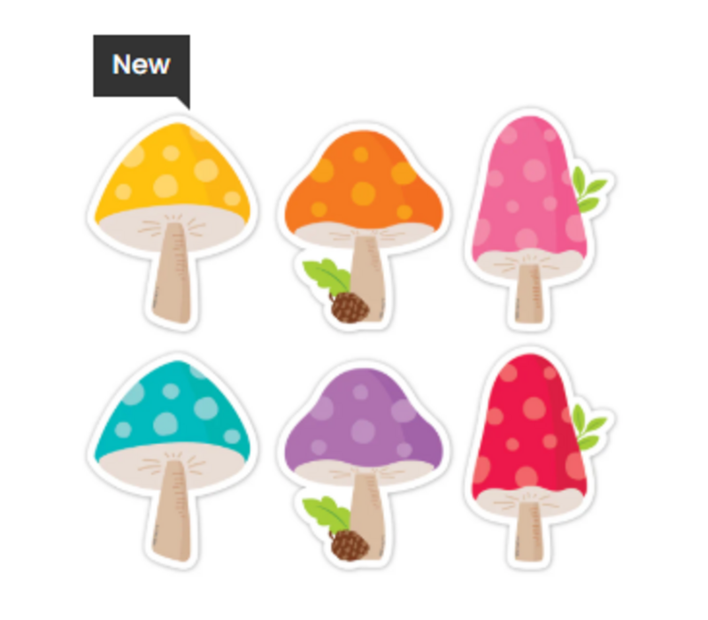 Woodland Friends Mushroom Medley  3 Inch Designer Cut-Outs