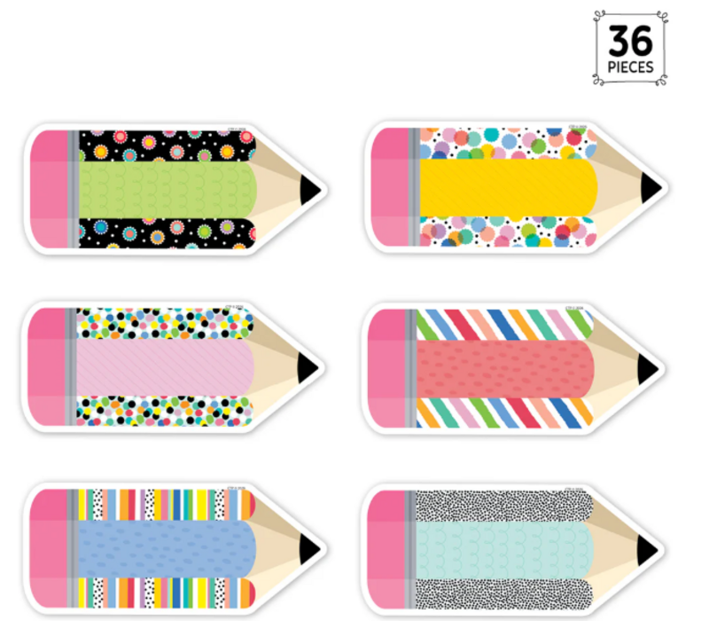 Core Decor Pattern Play Pencils 6" Designer Cut-Outs