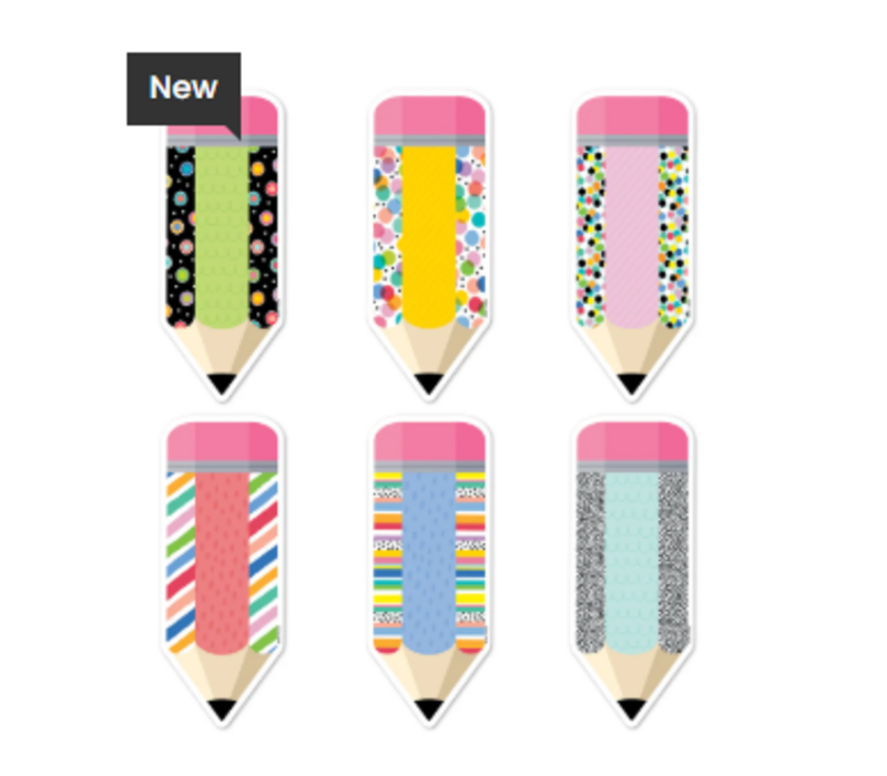 Core Decor Pattern Play Pencils 6" Designer Cut-Outs