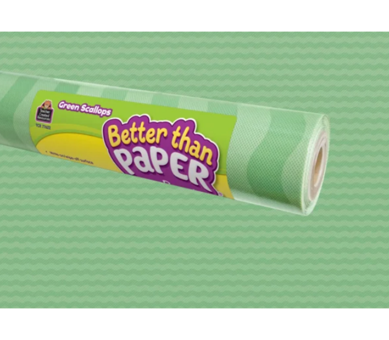 Better than Paper - Green Scallops  Bulletin Board Roll