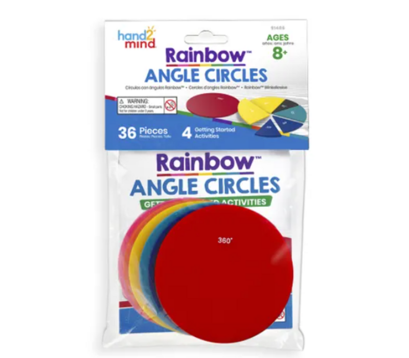 Rainbow Angle Circles* - Plastic, 36 pieces (D)