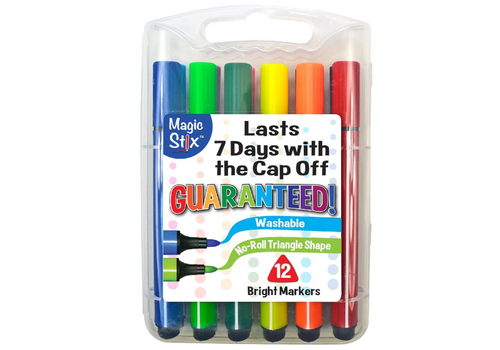 THE PENCIL GRIP COMPANY Triangular Magic Stix Markers 12 Pack