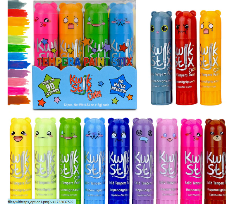 NEW! Kwik Stix Paint Sticks Cuties, Set of 12 Colors