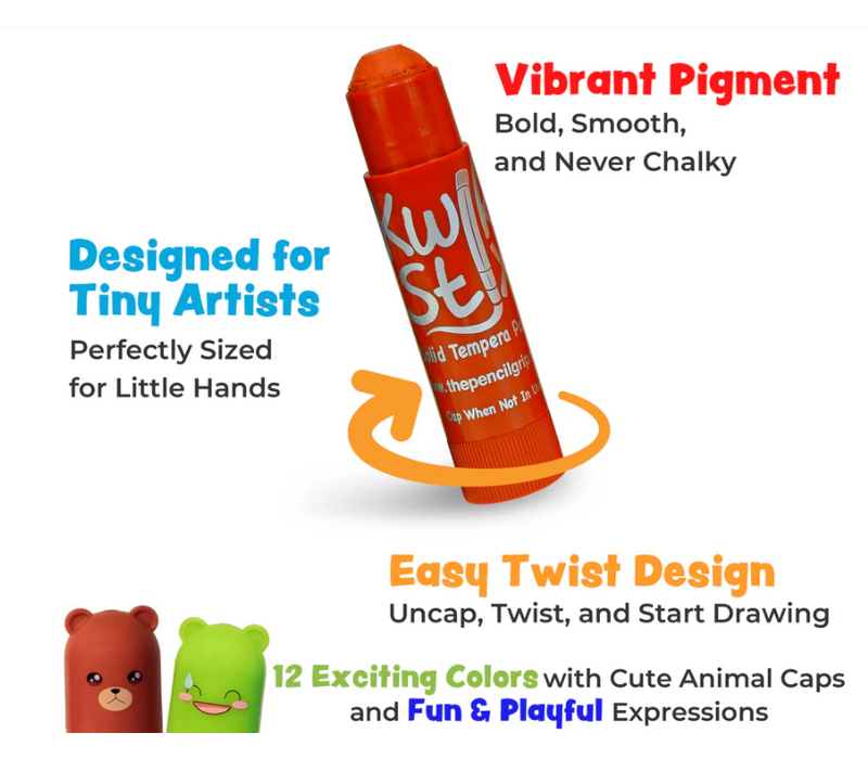 NEW! Kwik Stix Paint Sticks Cuties, Set of 12 Colors
