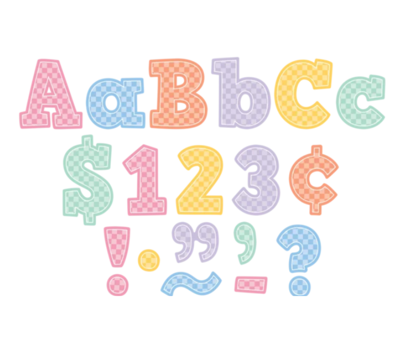 Cool for School Checkers 4" Bold Block Letters Combo Pack
