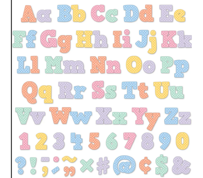 Cool for School Checkers 4" Bold Block Letters Combo Pack