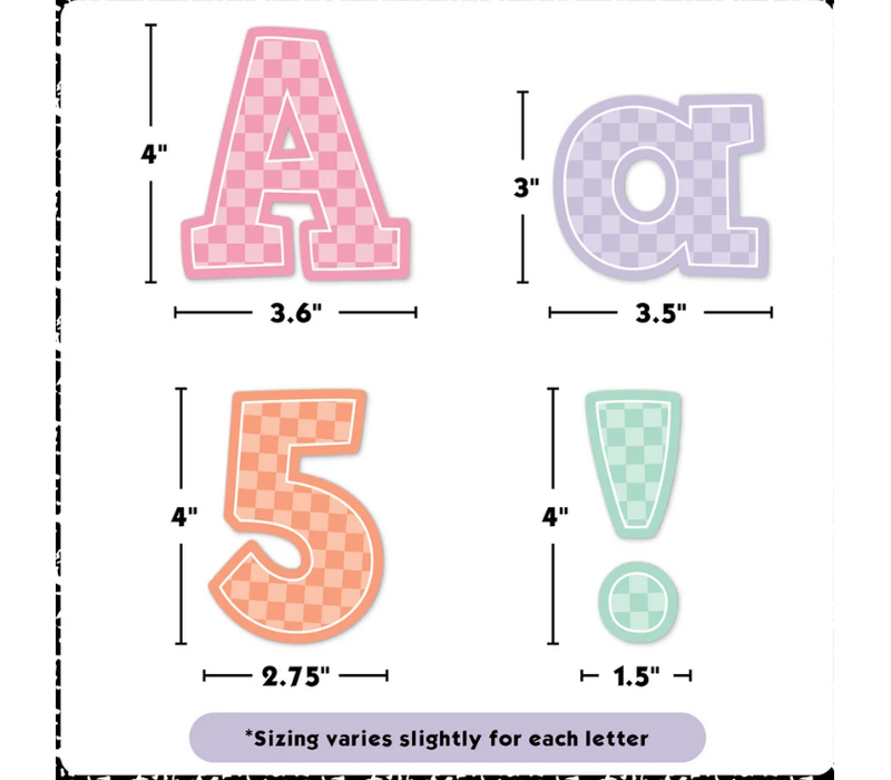 Cool for School Checkers 4" Bold Block Letters Combo Pack
