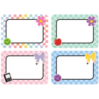 Cool for School Checkers Name Tags/Labels - Multi-Pack