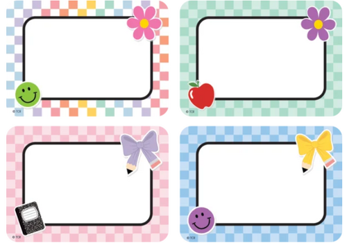 Teacher Created Resources Cool for School Checkers Name Tags/Labels - Multi-Pack