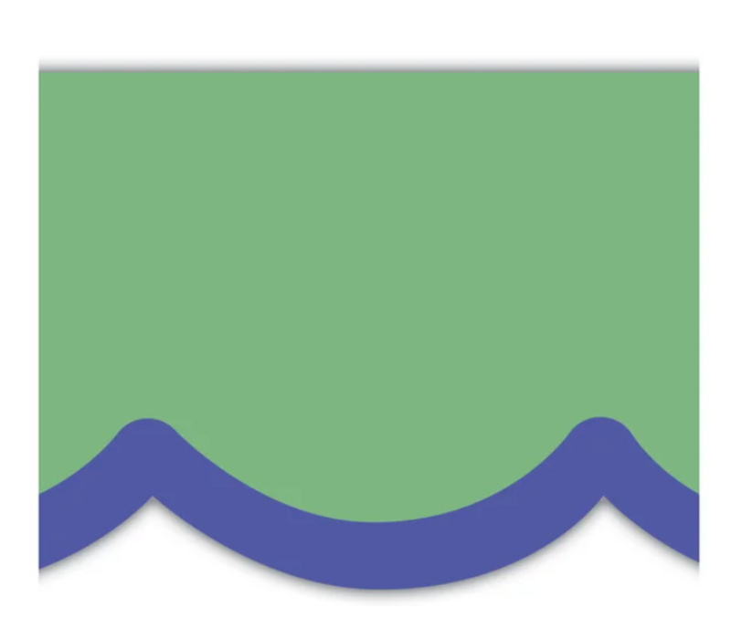 Color Crush Green with Blue Scallops Die-Cut Border Trim