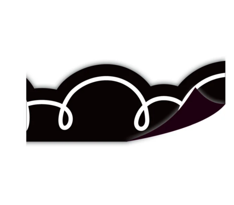 Black with White Squiggles Magnetic Border