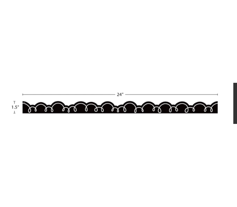 Black with White Squiggles Magnetic Border