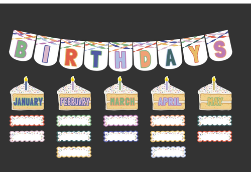 Teacher Created Resources Color Crush Birthdays Mini Bulletin Board