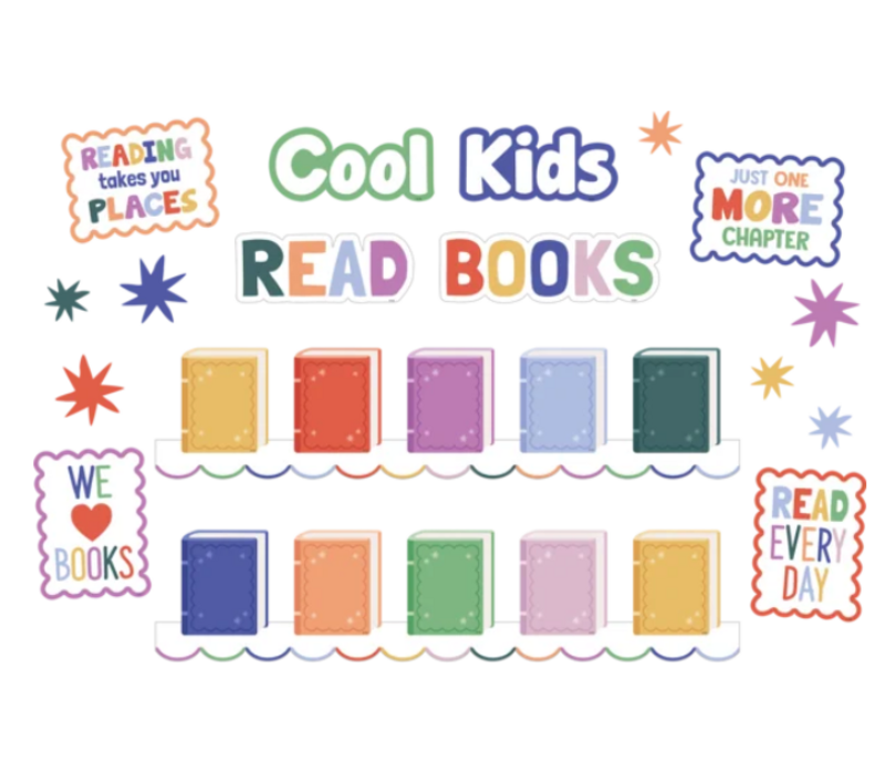 Color Crush Cool Kids Read Books Mini Bulletin Board