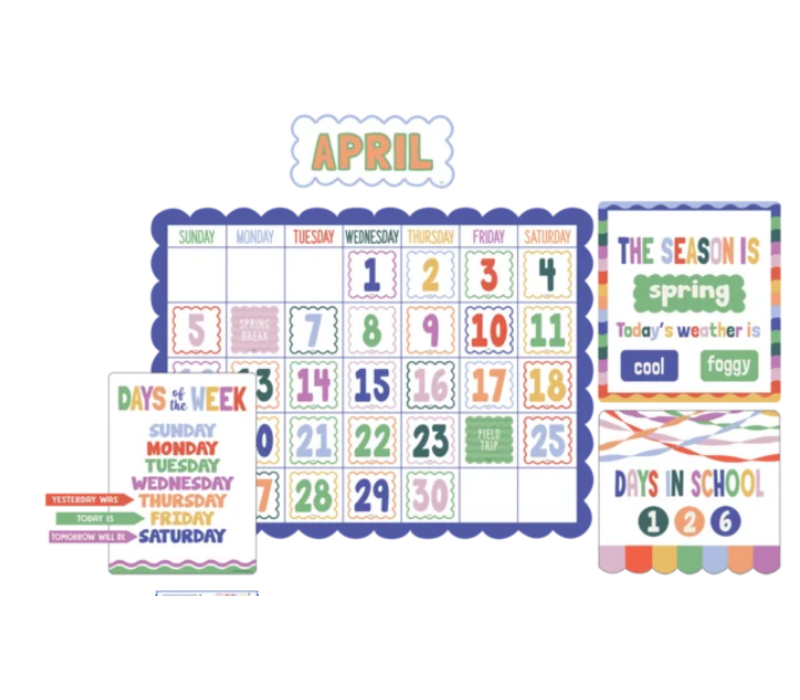 Color Crush Calendar Bulletin Board