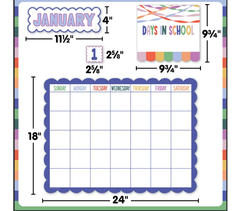 Color Crush Calendar Bulletin Board