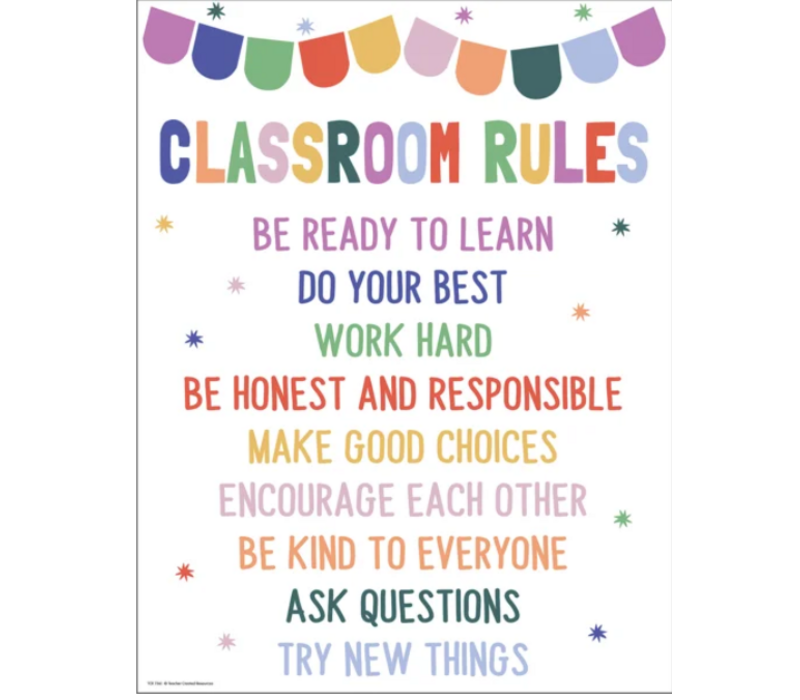 Color Crush Classroom Rules Chart