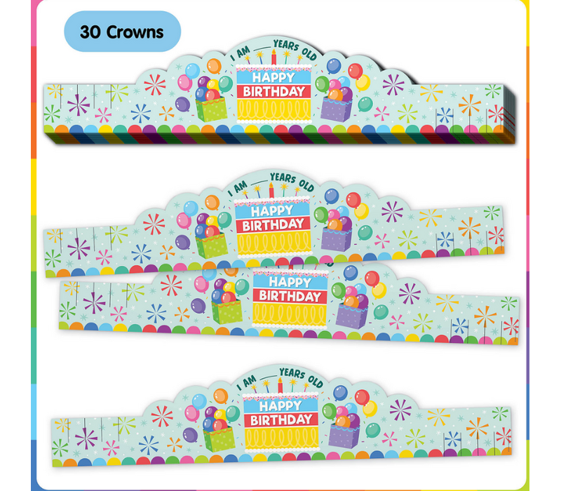 Colorful Happy Birthday Crowns