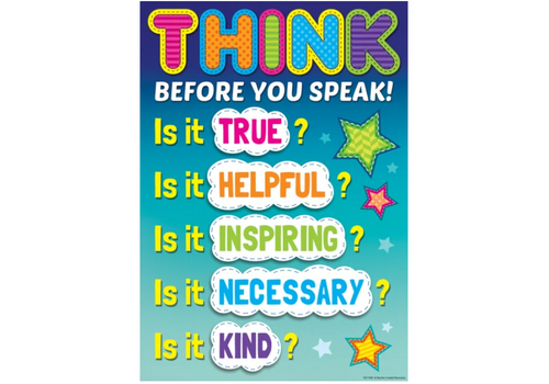 Teacher Created Resources Think Before You Speak Positive Poster