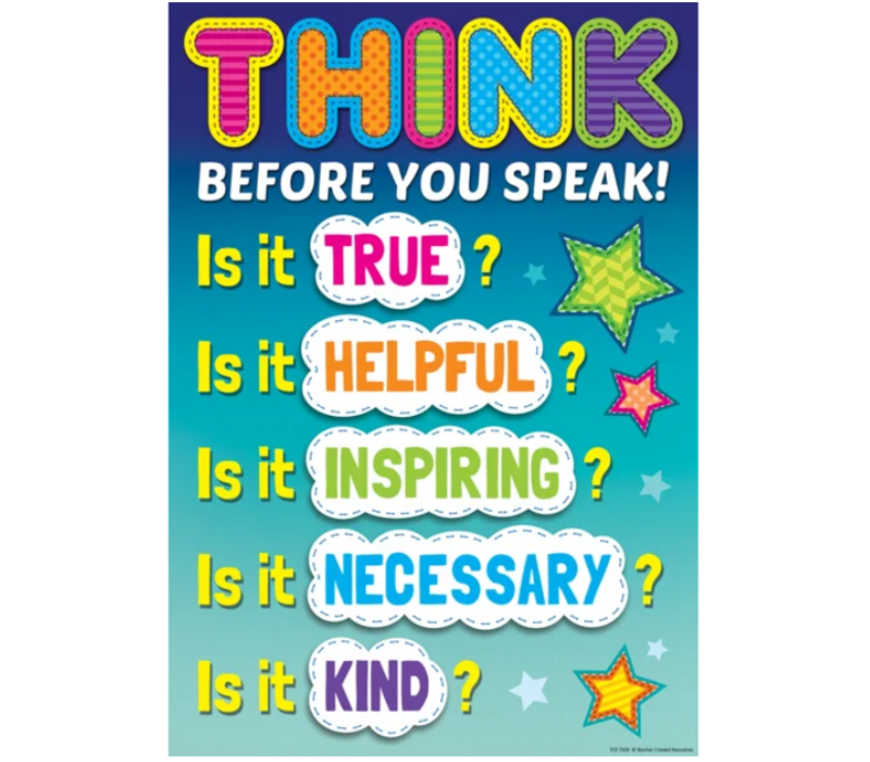 Think Before You Speak Positive Poster