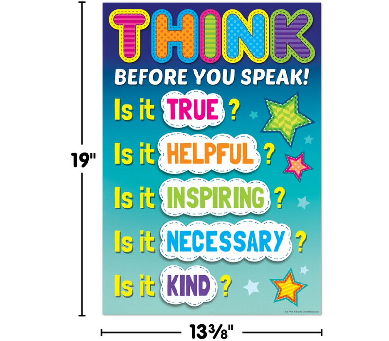 Think Before You Speak Positive Poster