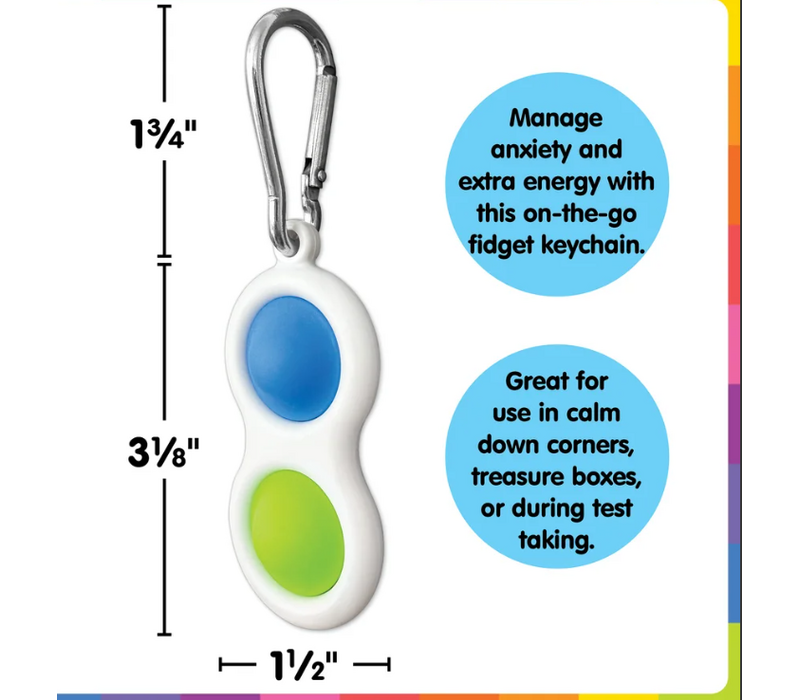 Fidget Popper Keychain - Blue/Green
