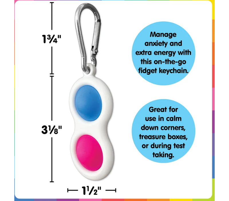 Fidget Popper Keychain - Blue/Pink