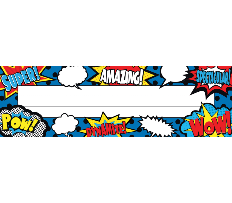 Superhero Flat Name Plates