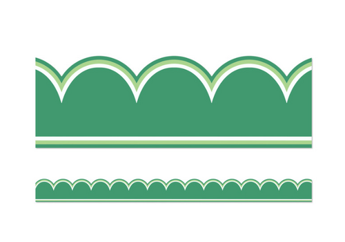 Carson Dellosa Clover Green Scalloped Bulletin Board Border