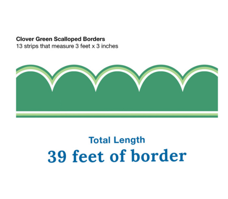 Clover Green Scalloped Bulletin Board Border