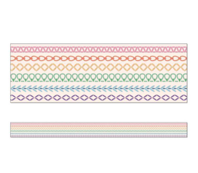 Rainbow Stitched Straight Bulletin Board Border