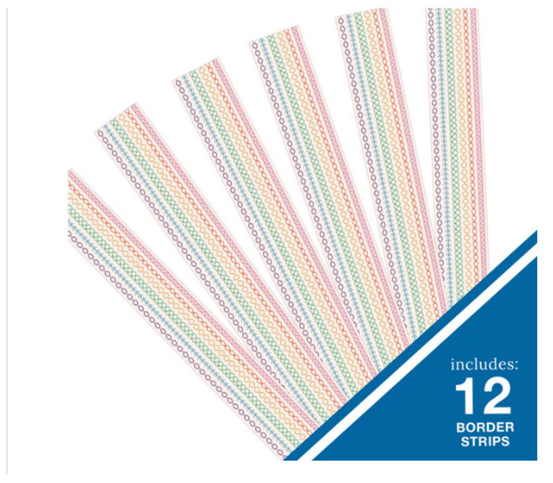 Rainbow Stitched Straight Bulletin Board Border