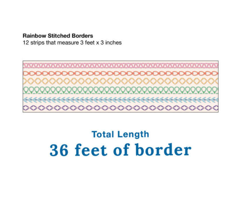 Rainbow Stitched Straight Bulletin Board Border