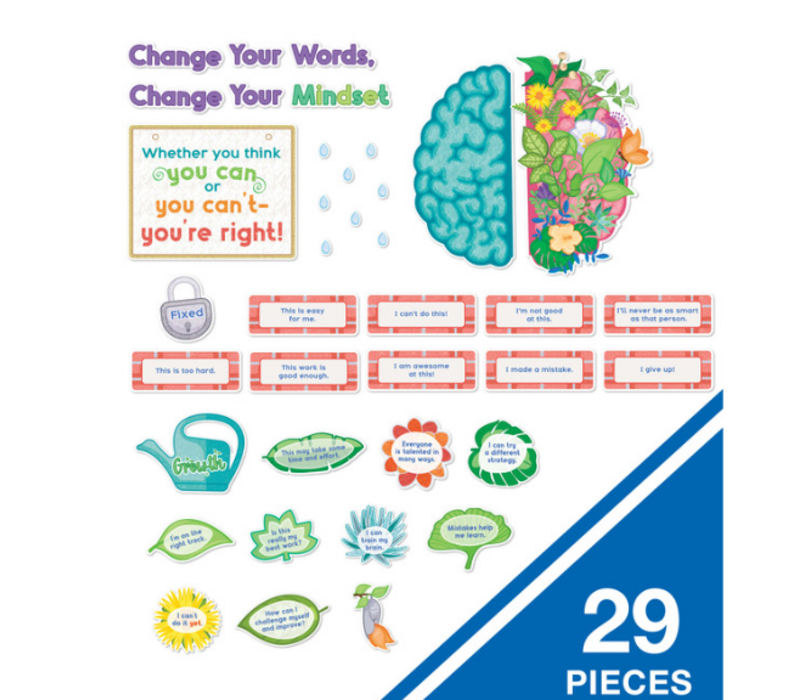 Bloom with a Growth Mindset Bulletin Board Set