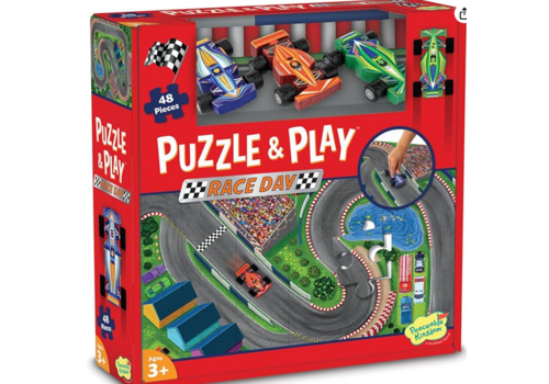 PEACEABLE KINGDOM Puzzle & Play: Race Day - Floor Puzzle