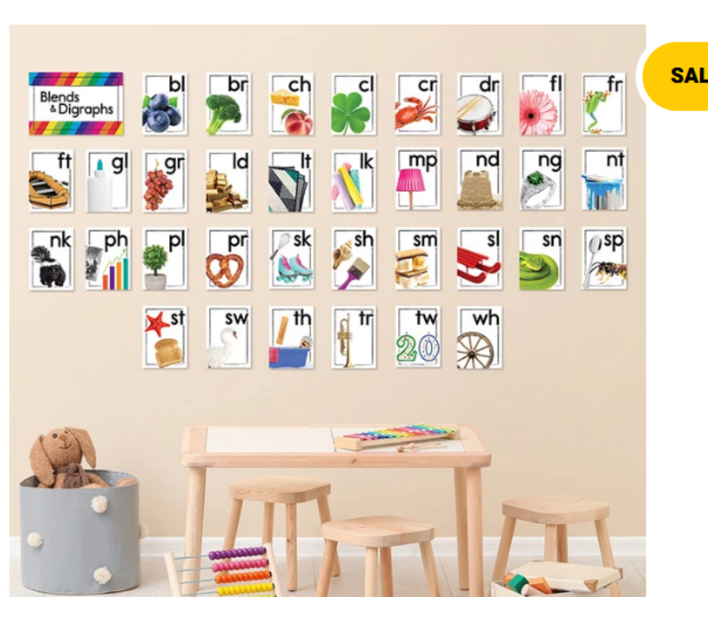 Blends and Digraphs Bulletin Board Set Grade K-2