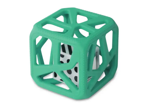 Malarkey Kids Chew Cube - Easy-Grip Teether Rattle -torquoise