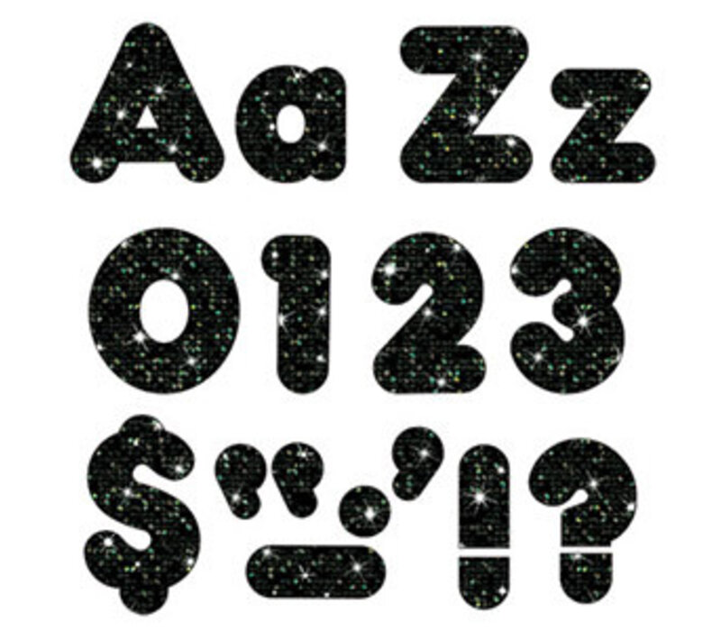 Black Sparkle 4" Casual Combo Letters