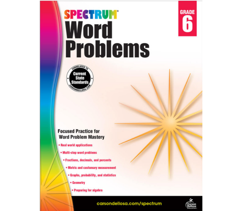 Spectrum Word Problems, Grade 6