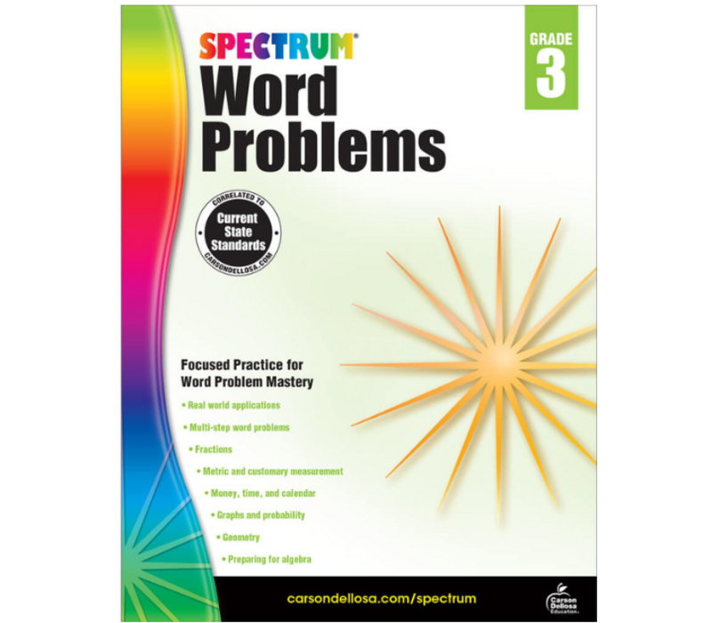Spectrum Word Problems, Grade 3