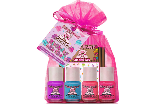 Piggy Paint Birthday Cake Shake Gift Set - Kids Non-toxic Nail Polish