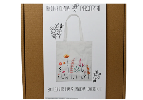 pierre belvedere MEADOW FLOWERS TOTE BAG EMBROIDERY KIT