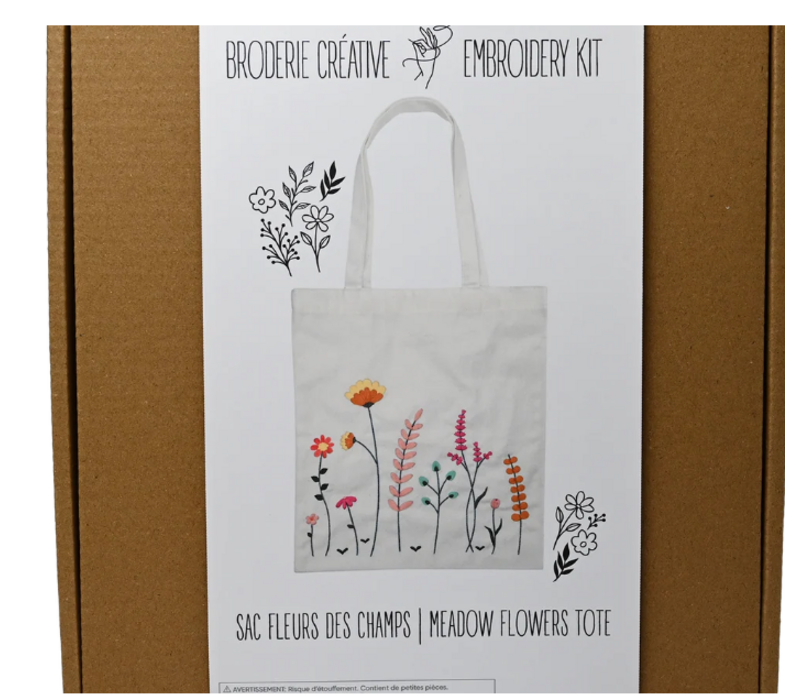 MEADOW FLOWERS TOTE BAG EMBROIDERY KIT