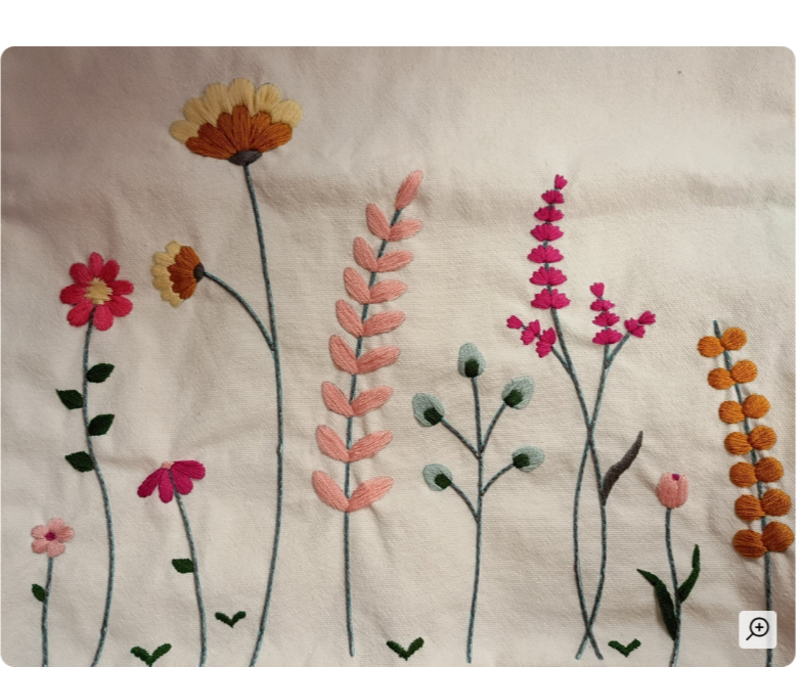 MEADOW FLOWERS TOTE BAG EMBROIDERY KIT