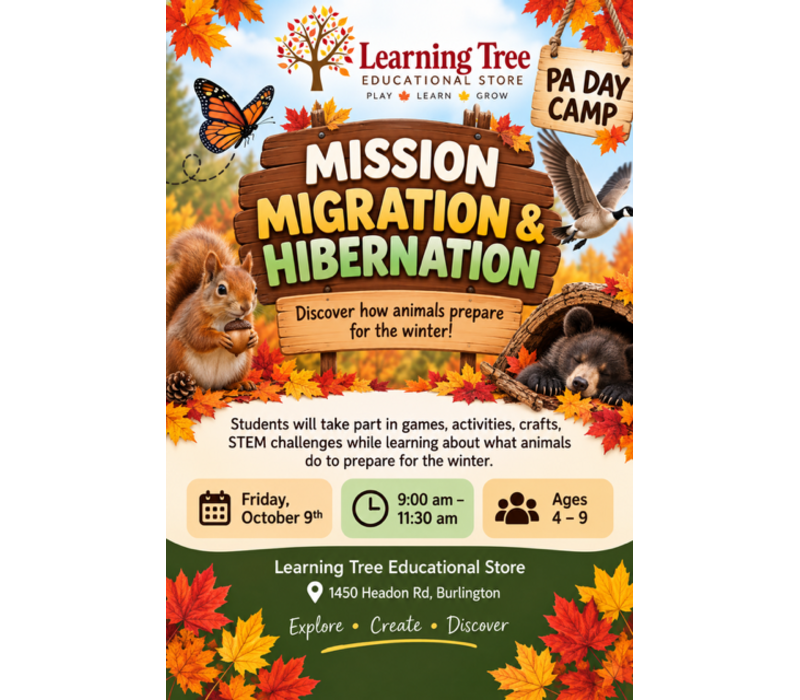 Mission: Migration & Hibernation PA Day Camp October 9th