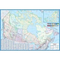 Canada Laminated Wall Map 33" x 48"
