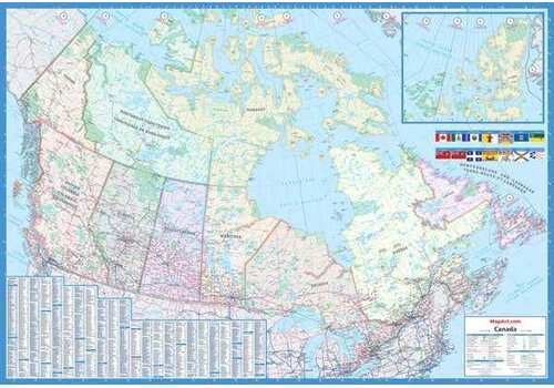 Canada Laminated Wall Map 33" x 48"