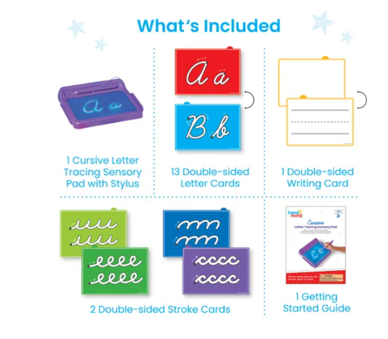 Cursive Letter Tracing Sensory Pad
